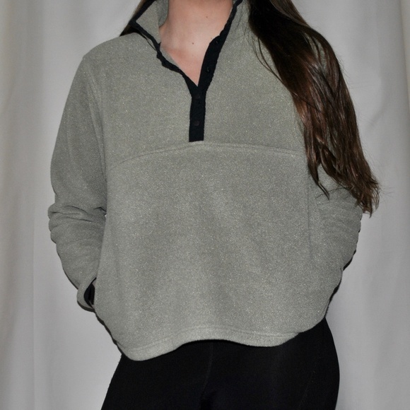 Vintage L.L. Bean Fleece Army Green Pullover - Picture 1 of 6